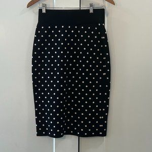 Rachel Roy Black and White Polka Dot Skirt
